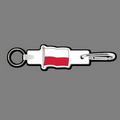 4mm Clip & Key Ring W/ Full Color Flag of Poland Key Tag